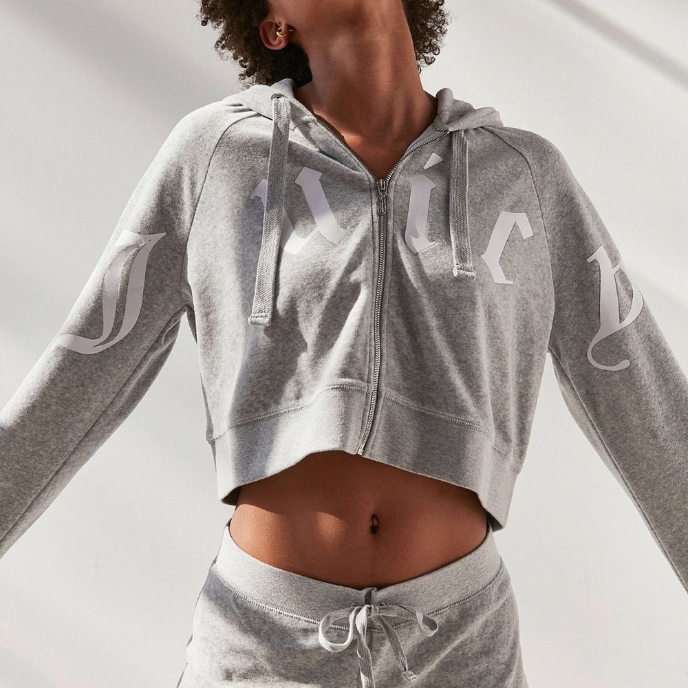 Juicy Couture Cropped Zip Up Hoodie